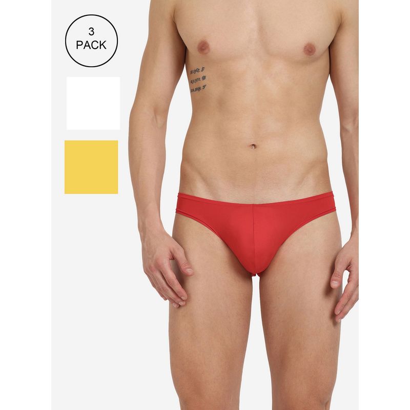 BASIICS by La Intimo Men Multi Color Poly Semi (Pack of 3) (2XL)