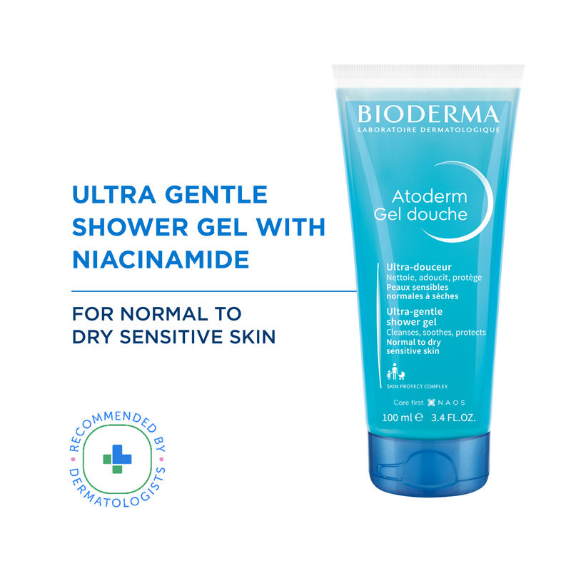 Bioderma Atoderm Gel Douche Ultra Gentle Soap Free Shower Gel With Niacinamide for 24H Hydration