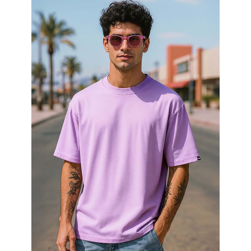 Bewakoof Heavy Duty 1.0 Men's Purple Oversized T-shirt (M)