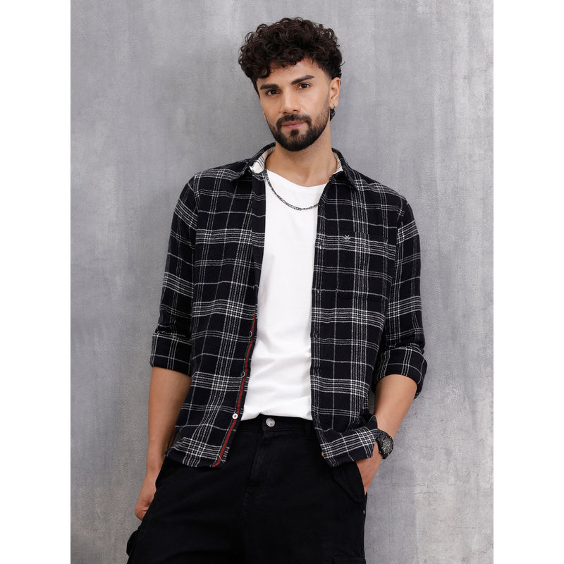 WROGN Soft Hand Brushed Check Shirt In Crepe Yarn (2XL)