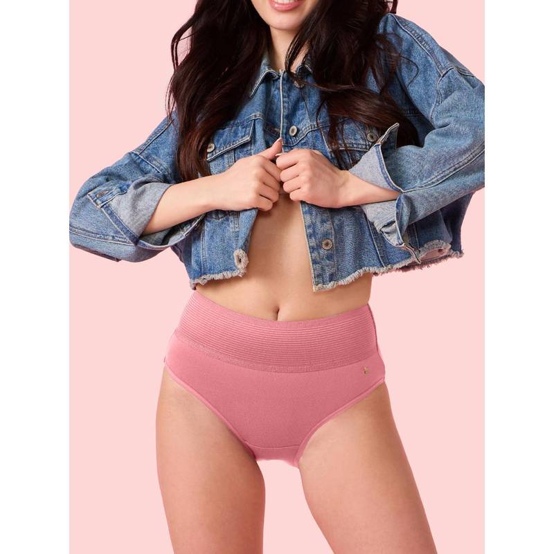 Enamor All Day Comfort High Waist Brief Full Coverage Peach (S)