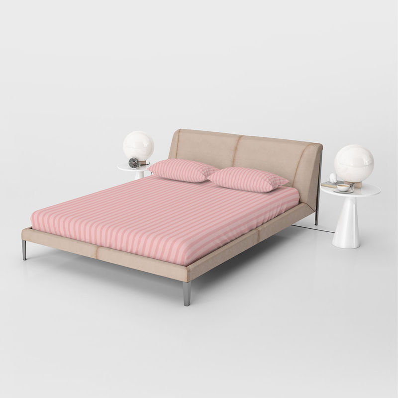 The Hive Cotton Bedsheet for Double Bed with 2 Pillow Covers Babyrouge Stripe Fit
