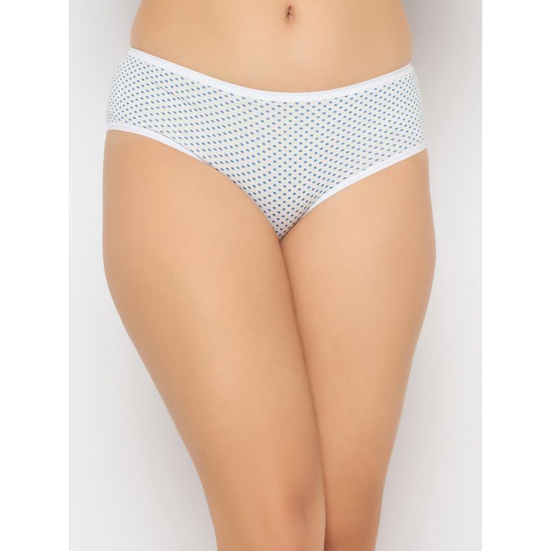 Clovia Cotton Polka Print Mid Waist Hipster Panty (M)