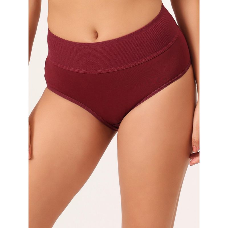 Clovia Cotton High-Waist Tummy Tucker Style Hipster Panty (L)