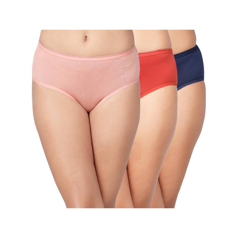 Clovia 3 Modal Mid Waist Solid Hipster Panty- Everyday Comfortable Fit (Pack Of 3) (M)