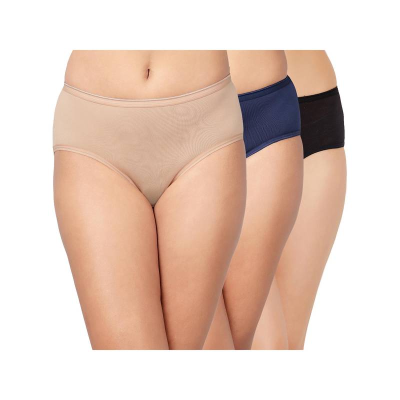 Clovia 3 Modal Mid Waist Solid Hipster Panty- Everyday Comfortable Fit (Pack Of 3) (S)