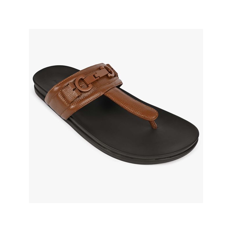 Aldo Men Tan Leather Thong Sandals (UK 6)
