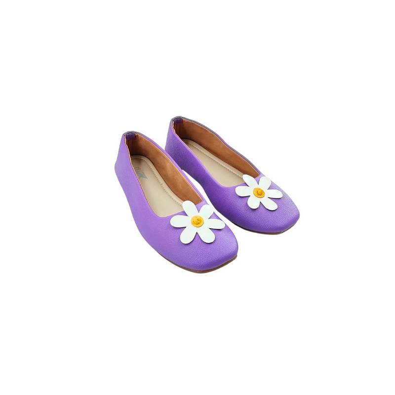 The Madras Trunk Women Lavender Floral Mary Janes Ballerinas (EURO 36)