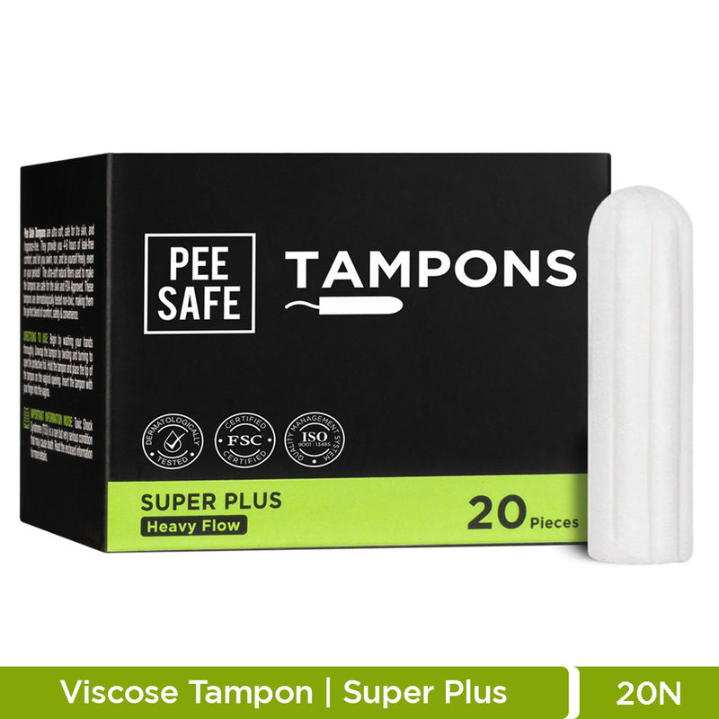 Pee Safe Viscose Tampons Super Plus For Heavy Flow