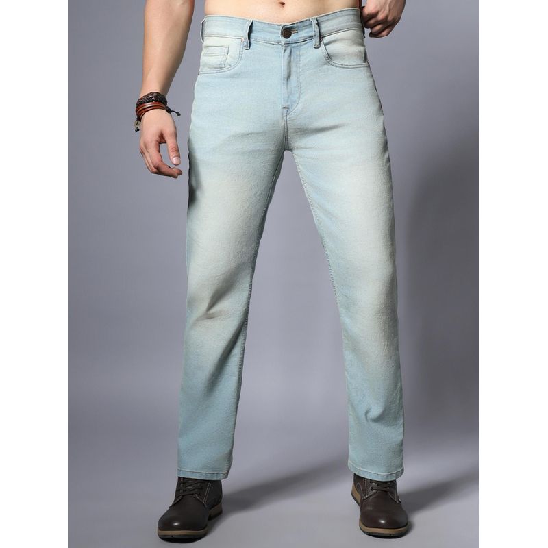 High Star Men Blue Straight Fit Mid-Rise Stretchable Jeans (30)