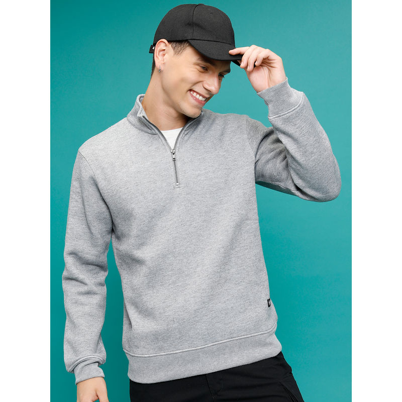 HIGHLANDER Grey Solid Sweatshirt (S)