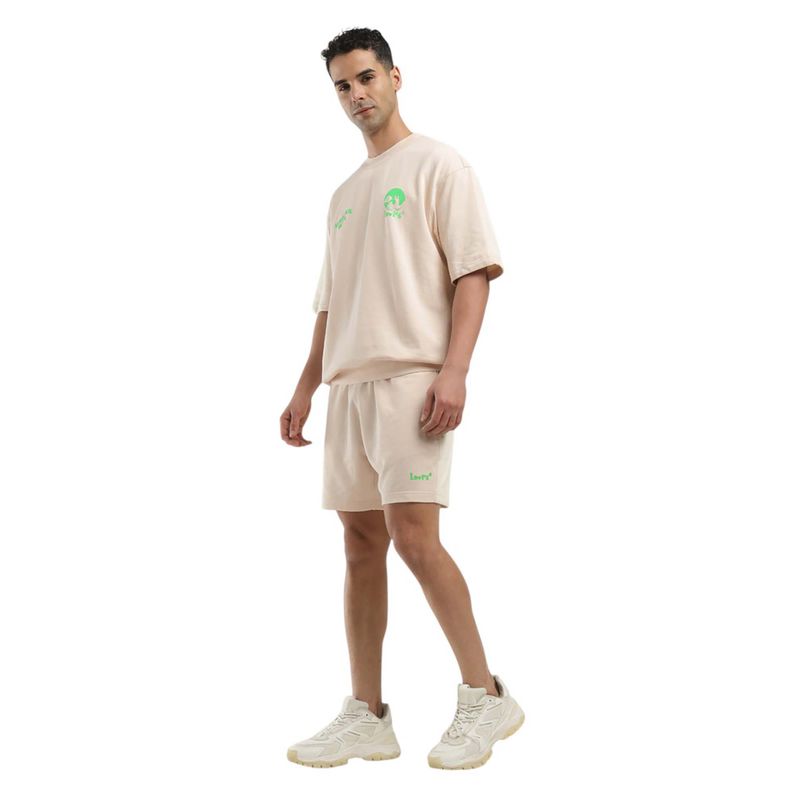 Levi's Men's Solid Cream Crew Neck Co-Ord (Set of 2) (2XL)