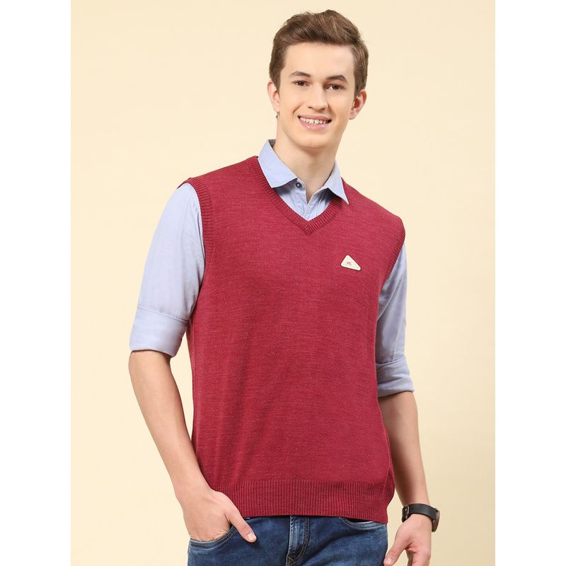 Monte Carlo Red Solid V Neck Sweater (3XL)