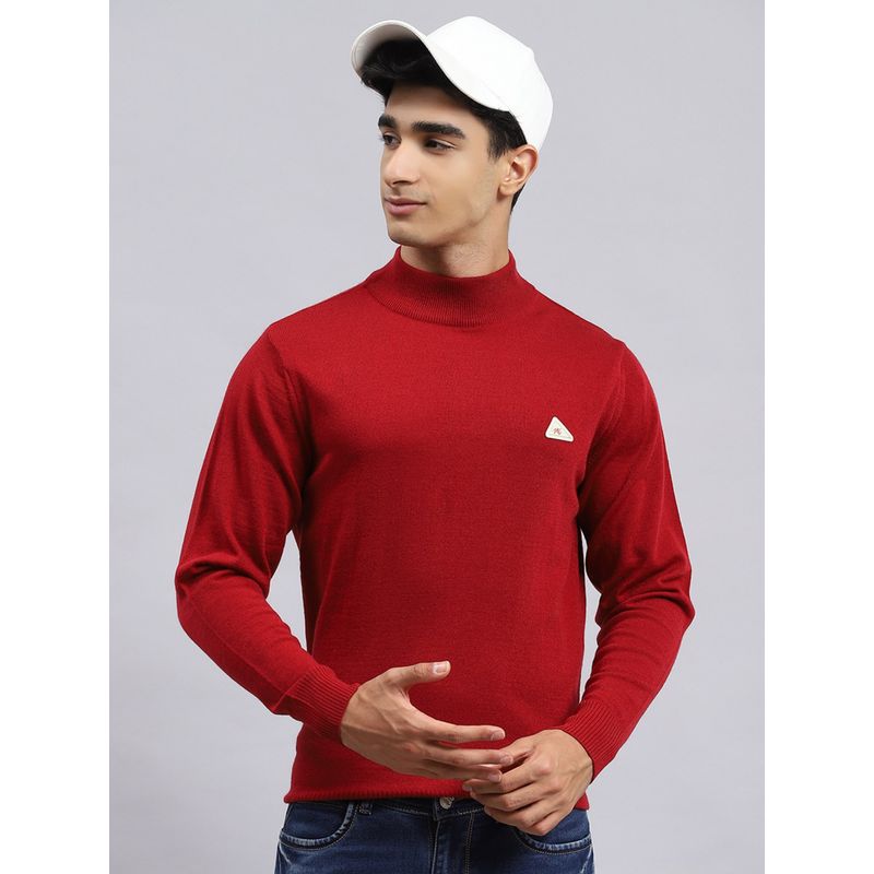 Monte Carlo Red Solid Turtle Neck Sweater (XL)