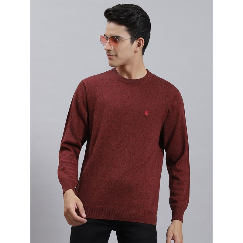 Monte Carlo Cherry Solid Round Neck Sweater (2XL)