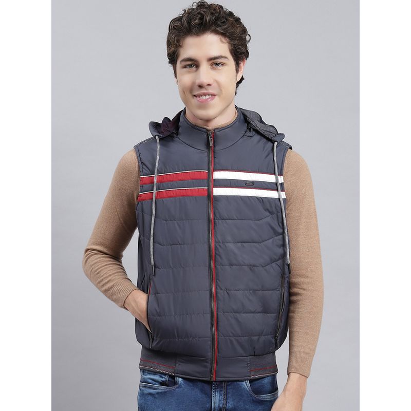 Monte Carlo Grey Stripes Hood Jacket (L)