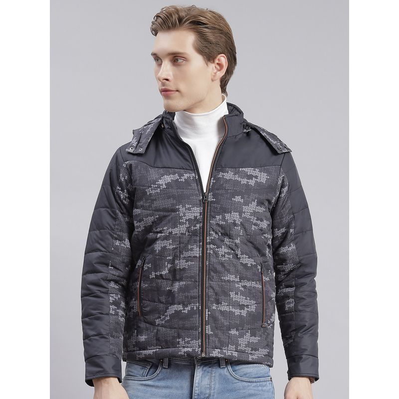 Monte Carlo Dark Grey Printed Hood Jacket (2XL)