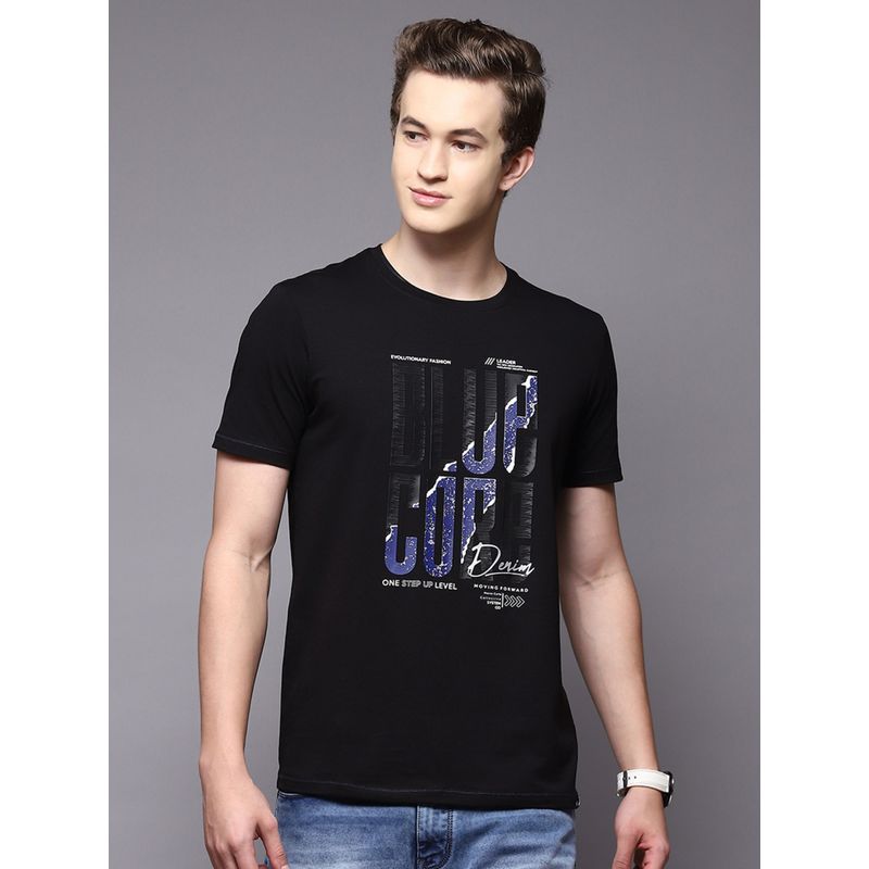 Monte Carlo Black Print Round Neck T-Shirt (XL)