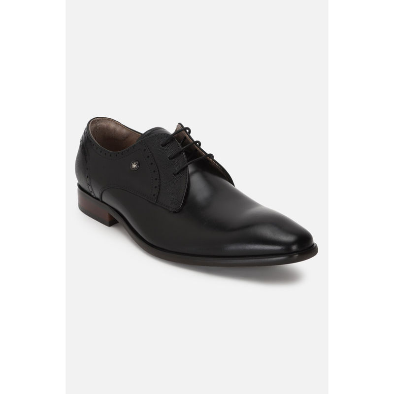 Louis Philippe Men Black Leather Lace Up Brogue Shoes (UK 6)