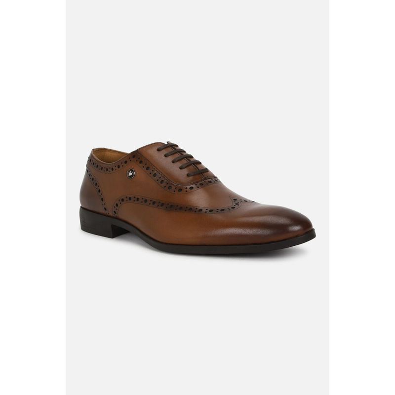 Louis Philippe Men Tan Leather Lace Up Brogue Shoes (UK 6)