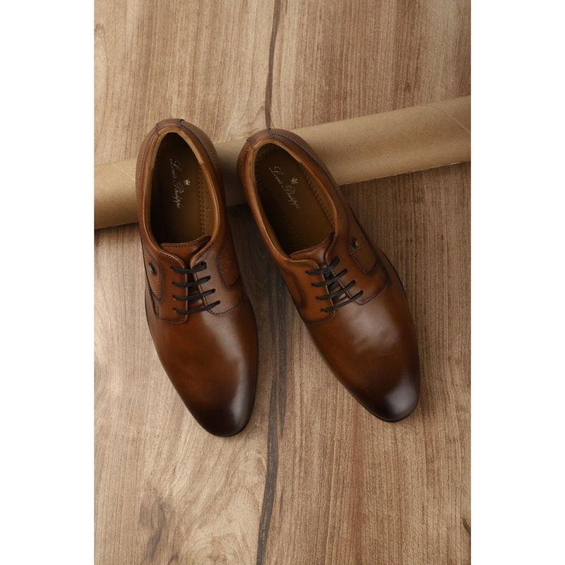 Louis Philippe Men Tan Leather Lace Up Oxford Shoes (UK 10)