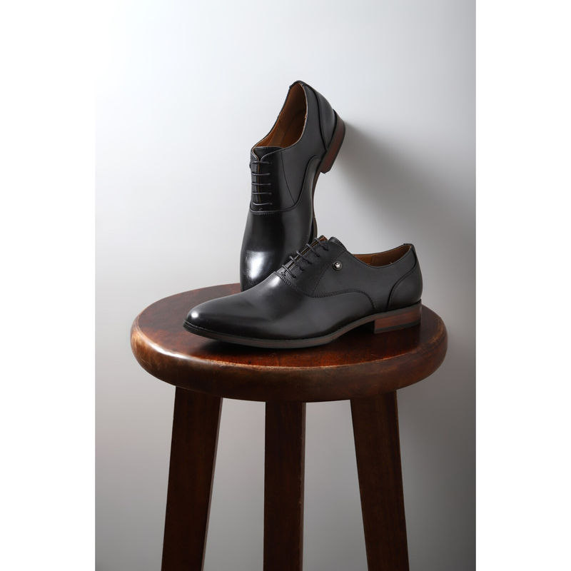 Louis Philippe Men Black PU Lace Up Oxford Shoes (UK 11)