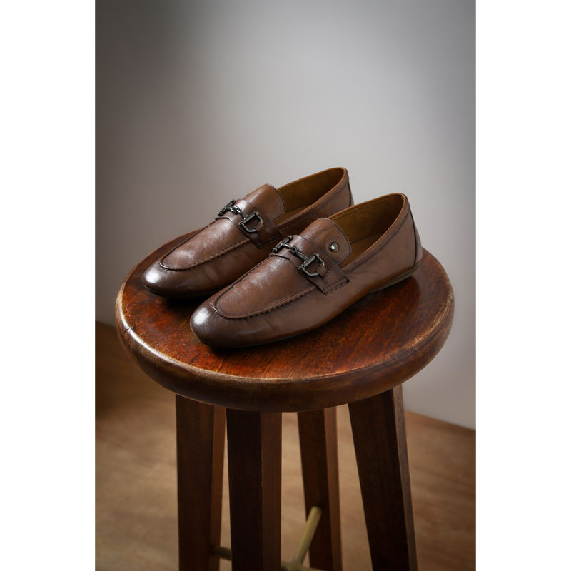 Louis Philippe Men Tan Slip Ons Loafers (UK 10)