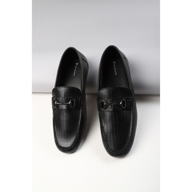 Van Heusen Men Black Loafers (UK 7)