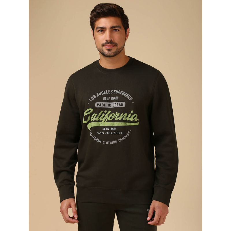 Van Heusen Men Crew Neck & Long Sleeve Sweatshirt - Deep Sea (S)
