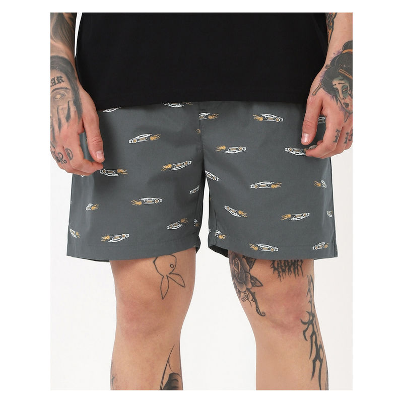 Bewakoof Men's Grey All Over Printed Boxers (S)