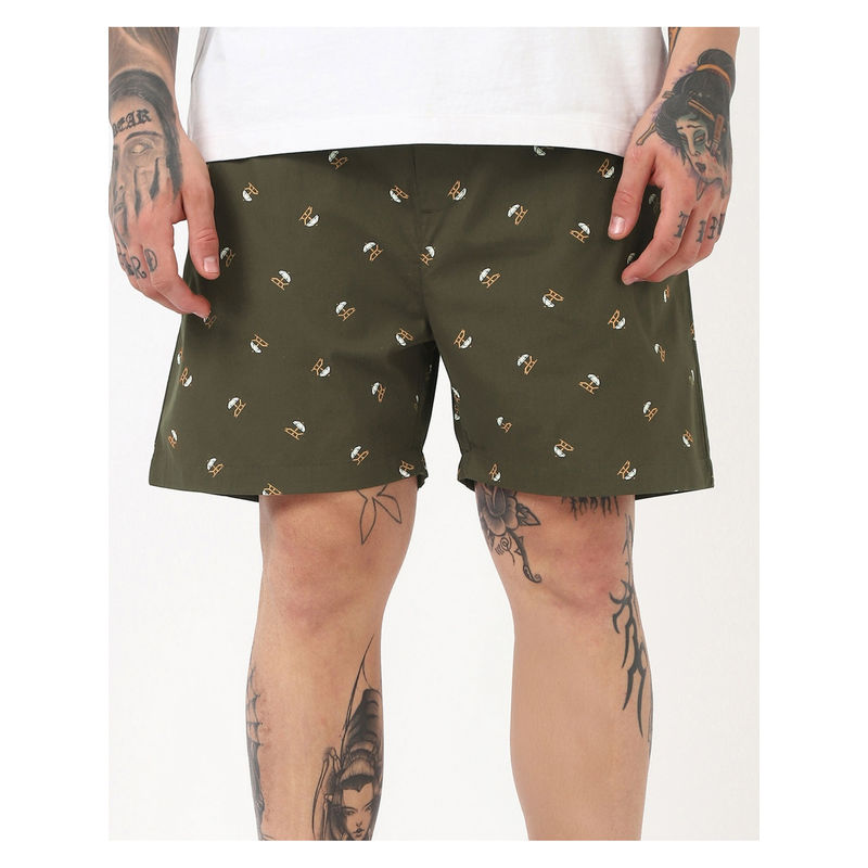Bewakoof Men's Green All Over Printed Boxers (S)