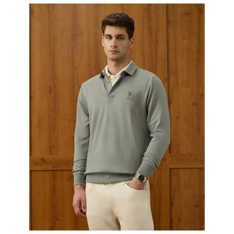 U.S. POLO ASSN. Mens Solid Equestrian Aisle Theatre Sweatshirt - Green (XL)