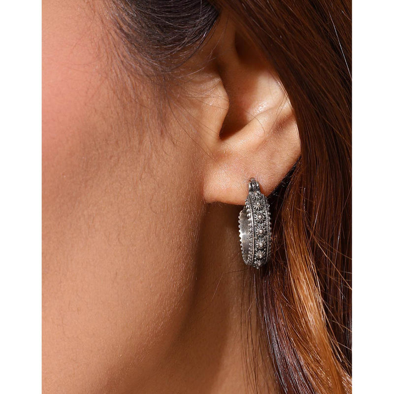 Buy Fabindia Women Silver Hoops Earrings Online