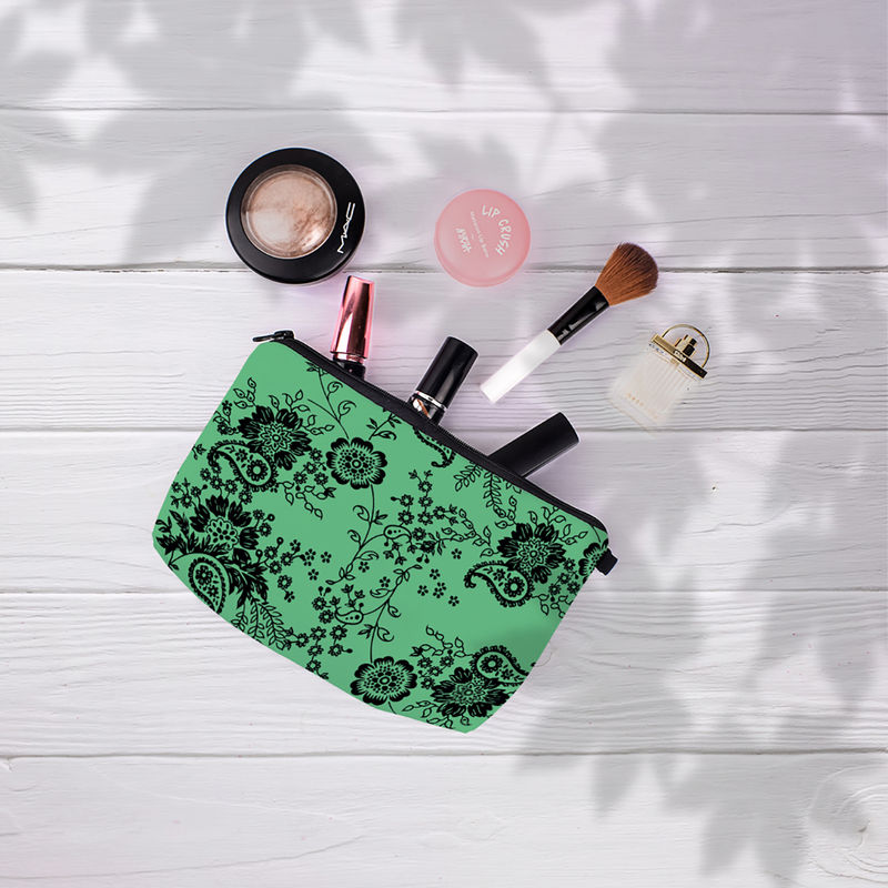 Crazy Corner Mint Green Floral Makeup Pouch Buy Crazy Corner Mint