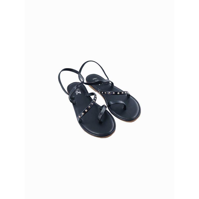 The Madras Trunk Eden Iris Black Sandals - EURO 39