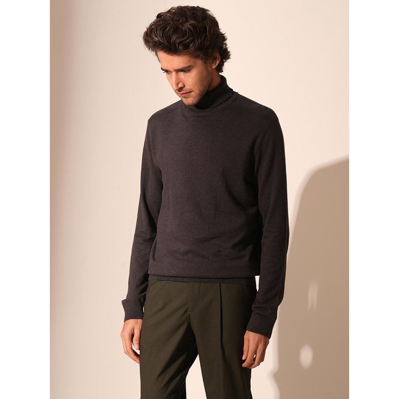 Selected Brown Roll Neck Sweater (S)