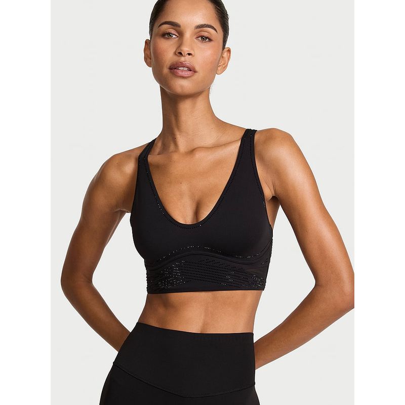 Victoria's Secret VSX Elevate Diamante Flex Contours Plunge Sports Bra (M)