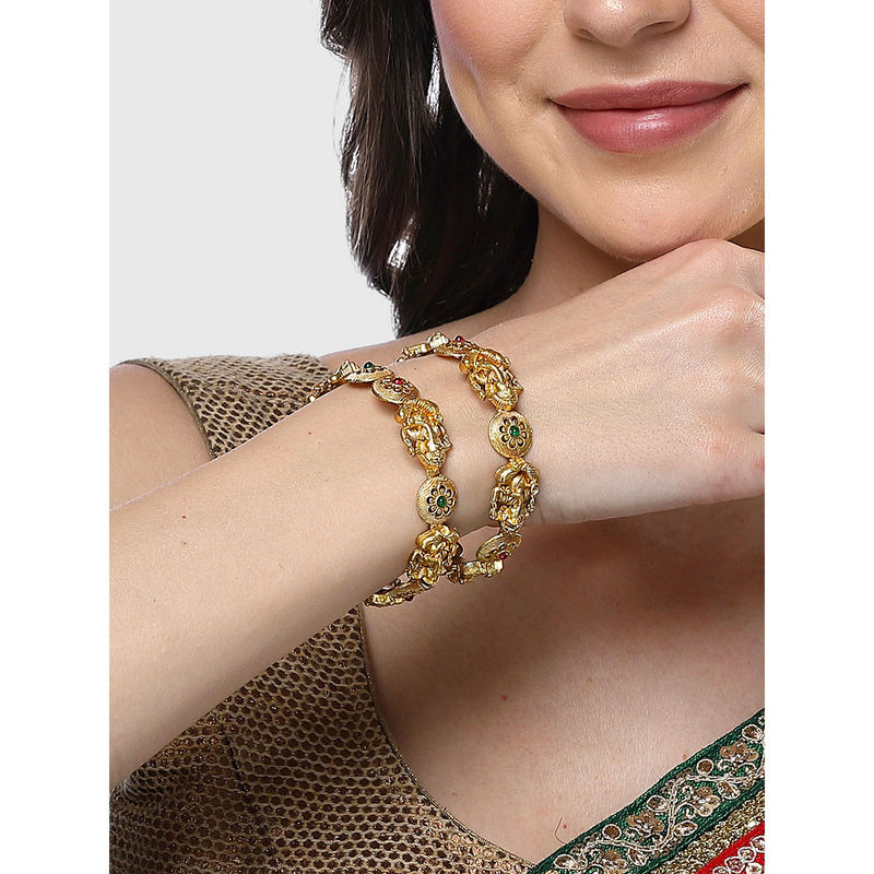 Karatcart Gold Plated Lord Ganesha Temple Kadas Women (2.6)