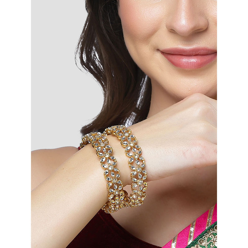 Karatcart Gold Plated Floral Design Kadas Women (2.4)