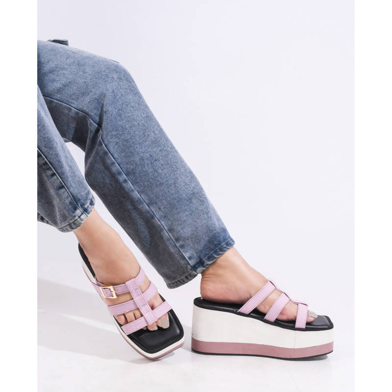 The White Pole Women Lavender Casual Wedges (EURO 35)