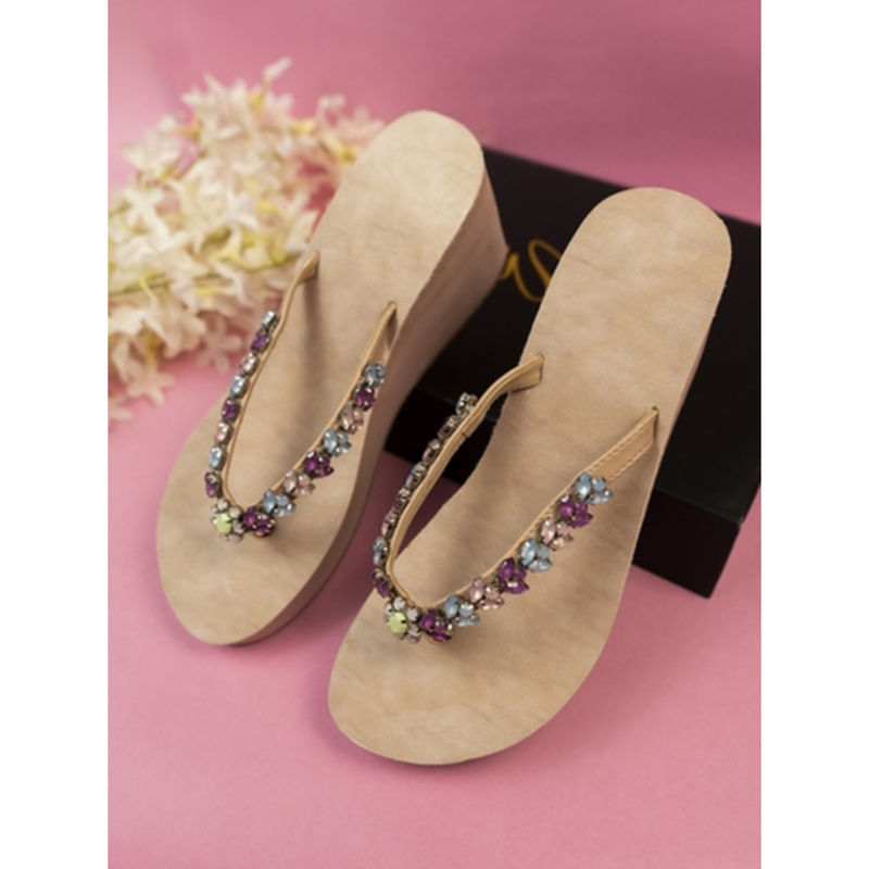 The White Pole Women Pink Casual Wedges (EURO 37)