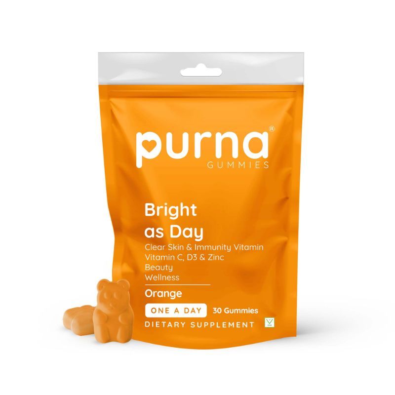 Buy Purna Gummies Vitamin C Orange Gummies with Vitamin D3, and Zinc