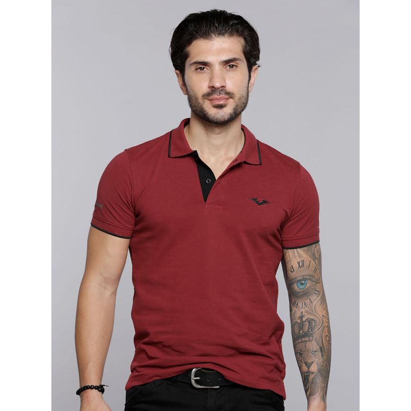 ROOKIES Red Half Sleeves Polo T-Shirt (S)
