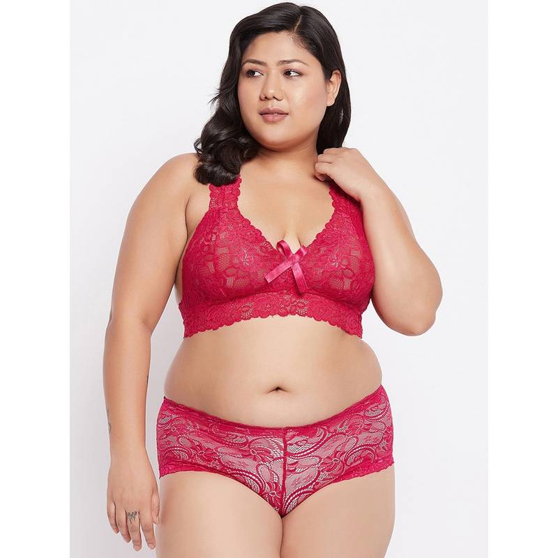 Secrets By ZeroKaata Plus Size Women Lace Lingerie Set