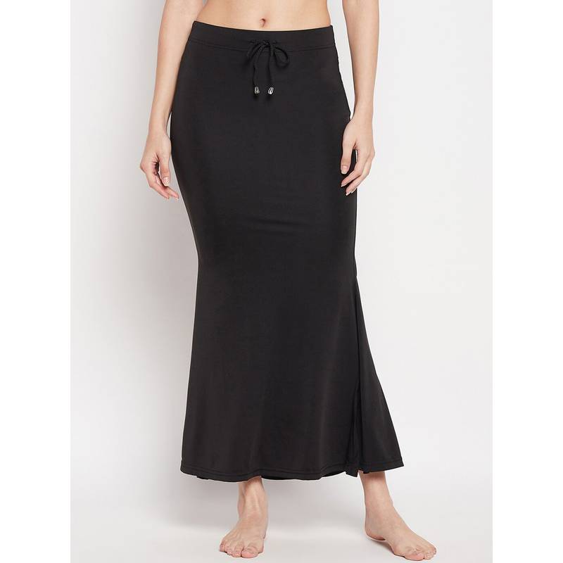 Secrets By Zerokaata Women Black Solid Mermaid Fit Saree Petticoat (L)