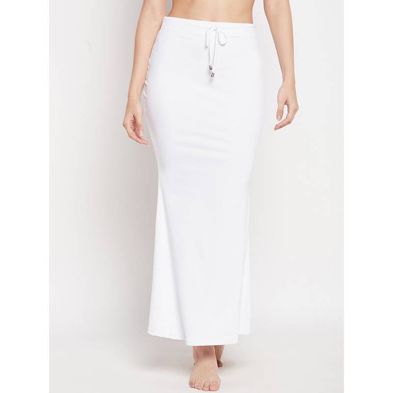 Secrets By Zerokaata Women White Solid Mermaid Fit Saree Petticoat (3XL)