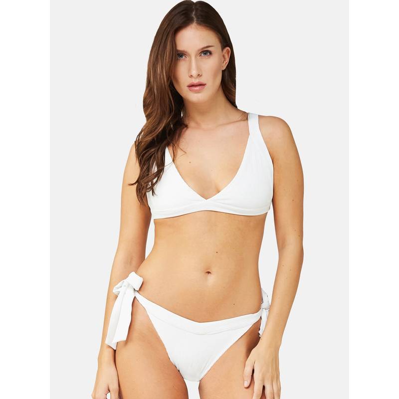 Secrets By Zerokaata Women Stretchable Ribbed Swim Bikini Set (M)