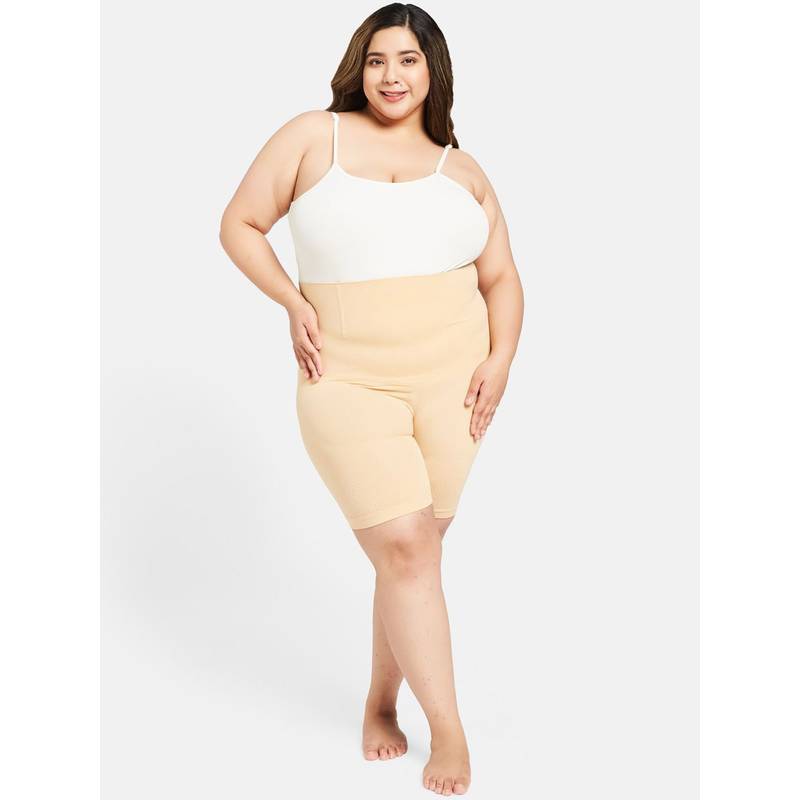 Secrets By ZeroKaata Plus Size Women Skin-Colored High-Waist Tummy Tucker & Thigh Shaper (3XL)
