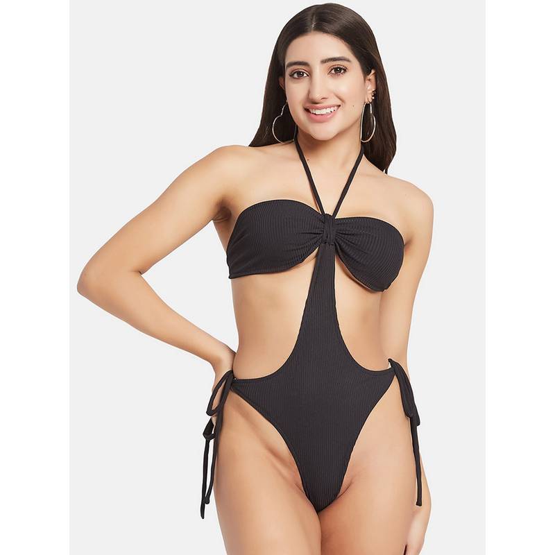 Buy Secrets By ZeroKaata Women Ribbed Halter Beach Wear Swim
