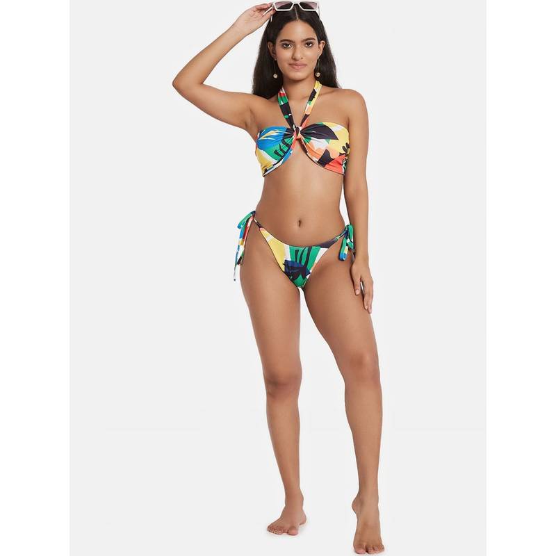 Secrets By ZeroKaata Printed Halter Beachwear Swim Bikini Set (XS)